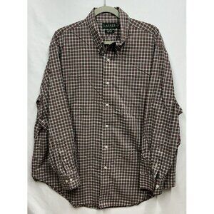 Lauren Ralph Lauren Classic Fit Non Iron Men’s Size 18‎ 34/35 Red Plaid Long